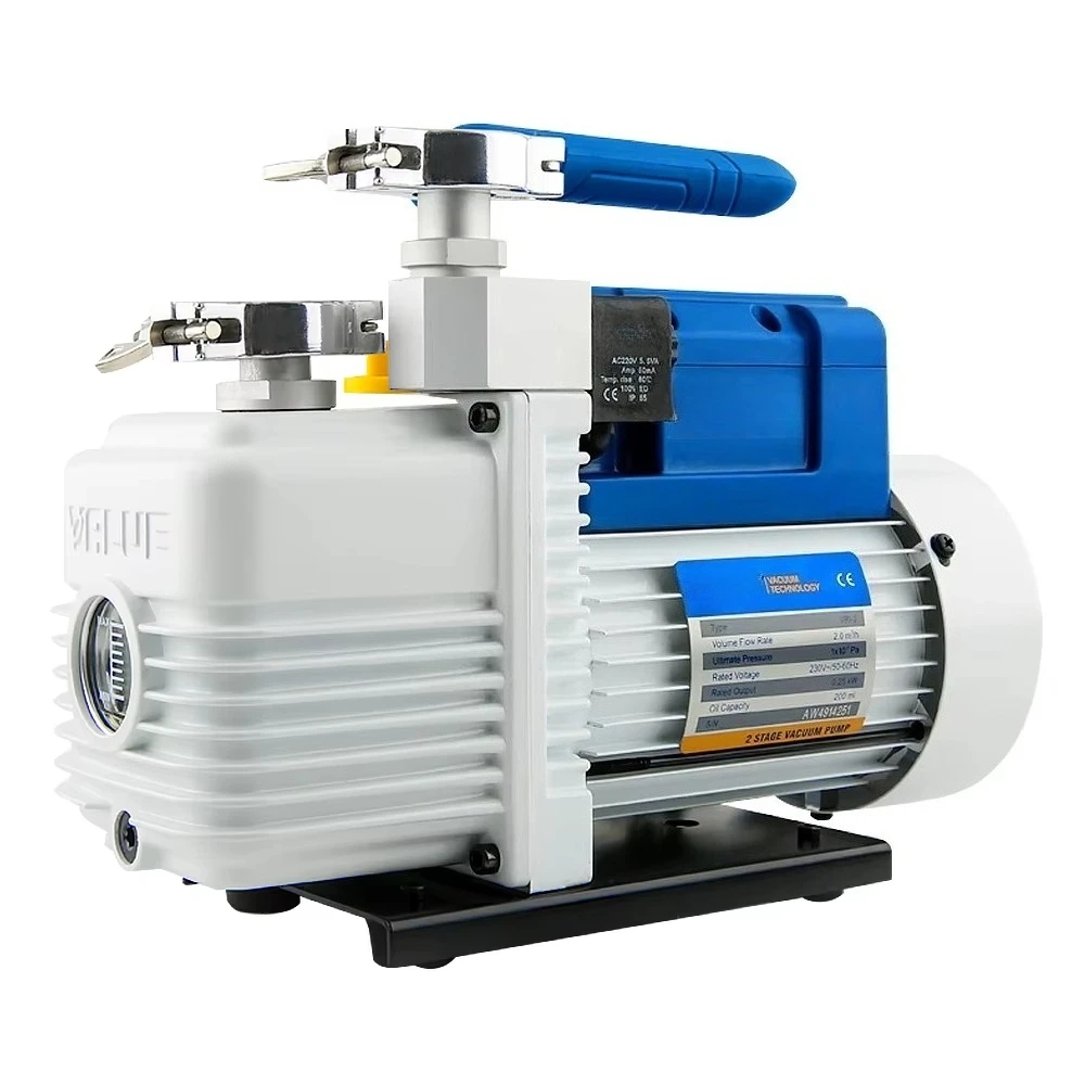

VRI-8 220V 550W 1.4CFM High HVAC Two-stage Dual Stage Refrigeration Mini Rotary Vane Air AC Vacuum Pump