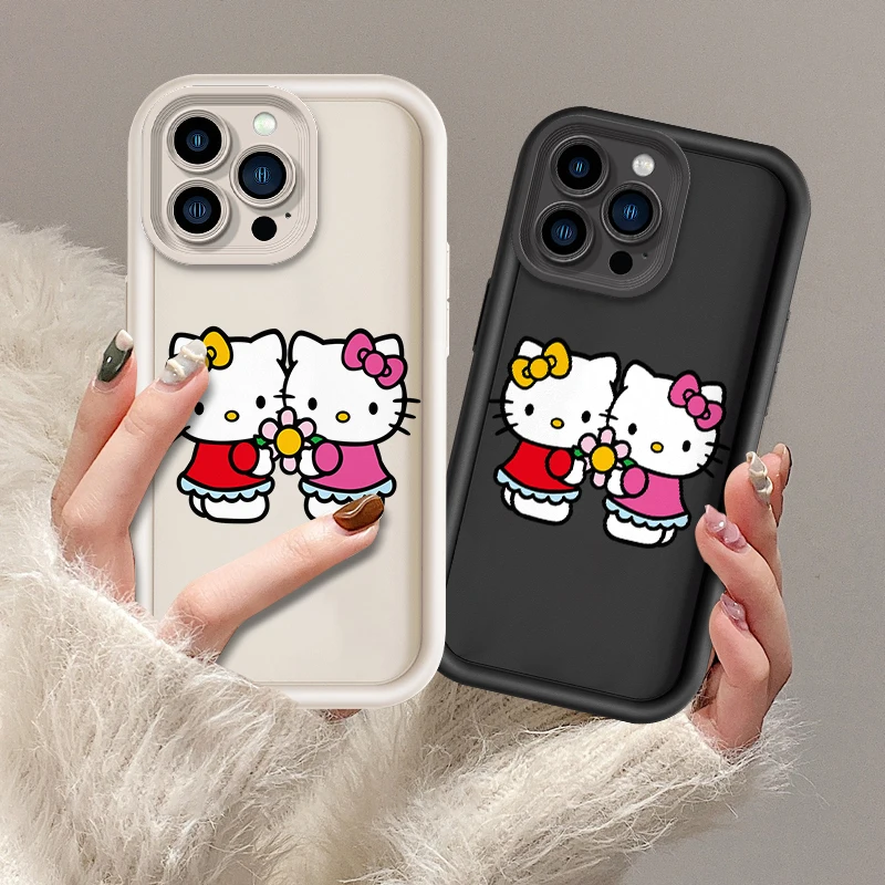Противоударный чехол Sanrio Hello Kitty с милым мультяшным рисунком для iPhone 16, 16e, 15, 14, 13, 12, 11 Pro X Xs Max, мягкий чехол из ТПУ KT23 Противоударный чехол Sanrio Hello Kitty с милым мультяшным рисунком для iPhone 16, 16e, 15, 14, 13, 12, 11 Pro X Xs Max, мягкий чехол из ТПУ KT23