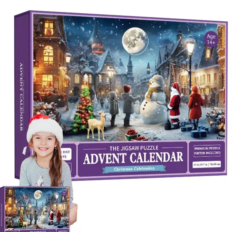 1008 Pieces Jigsaw Puzzle 24 Days Merry Christmas Advent Calendar 2024 Merry Christmas Jigsaw Puzzles New Year Gifts for Kids