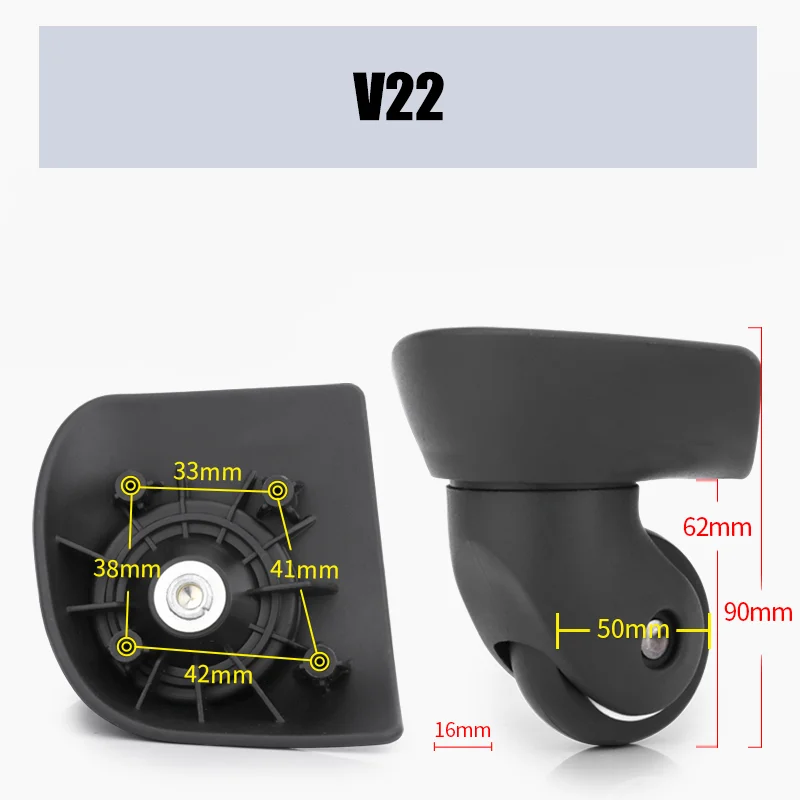 Para samsonite v22 universal roda substituição mala suave silencioso absorção de choque acessórios rodas rodízios reparação