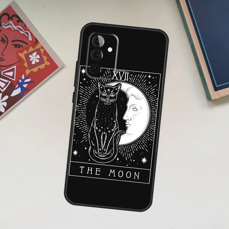 Moon Tarot Witch Cat Case For Samsung Galaxy A12 A22 A32 A52 A14 A24 A34 A54 A53 A33 A13 A15 A25 A71 A51 Cover