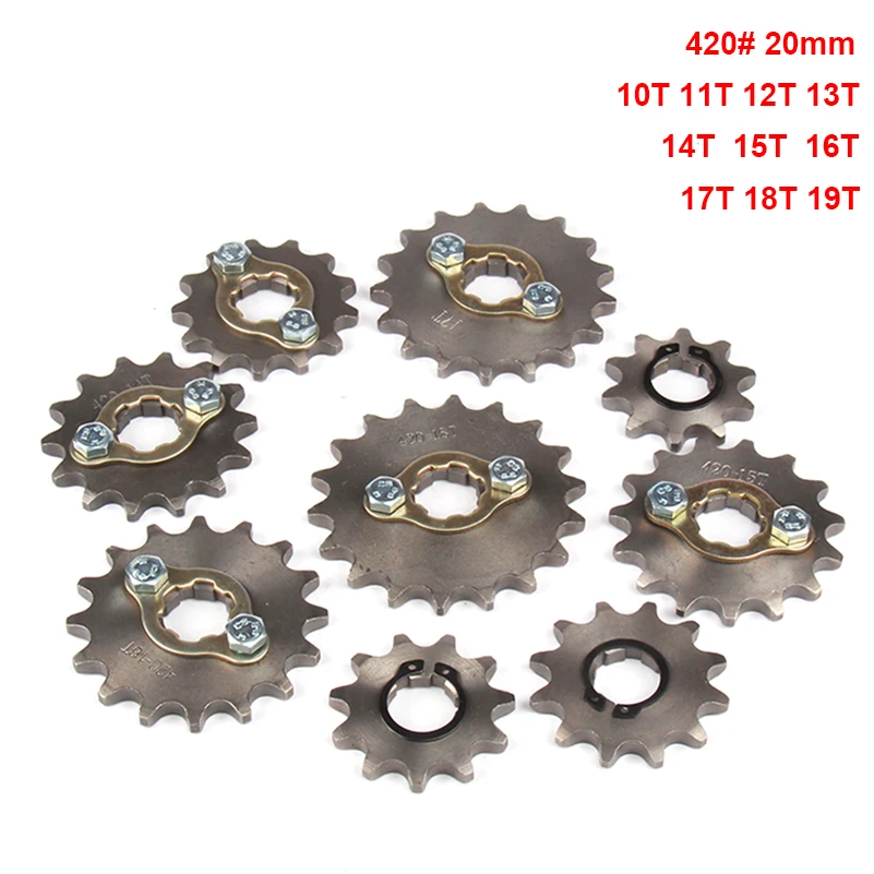 420 10T-19Tooth 20mm Front Engine Sprocket for Orion Taotao SSR SDG Dirt Pit Bike ATV Quad Motor Moped Buggy Scooter Motorcycle