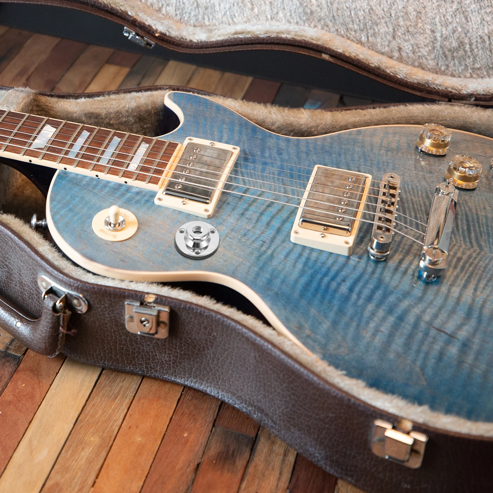 الغيتار لاقط الذيل دبوس الكهربائية باس غطاء لوحة مسامير النحاس استبدال أجزاء #4