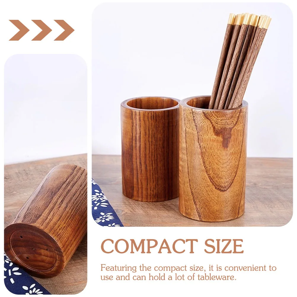 

Wooden Kitchen Chopsticks Organizer Stylish Flatware Holder Space Saving Utensil Canister Cutlery Container Pen Holder