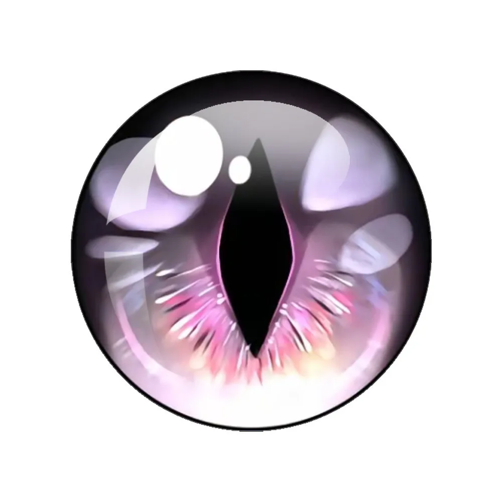 New Glass Eyes cabochons In Pairs 10MM-40MM Round Dome Dragon Cat Animals Eye Dolls DIY Jewelry Accessory MIX  Pupil Eye