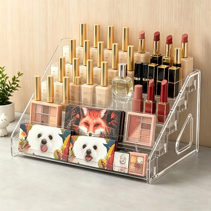 5-Tier Clear Acrylic Display Stand, Minimalist Organizer for Cosmetics & Skin Care