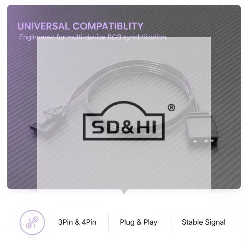 RGEEK 12V RGB Fan Hub To 5V 3PIN 4PIN ARGB Male Adapter Cable For RGB Hub Lighting Node Core For Corsair QL LL120 ICUE