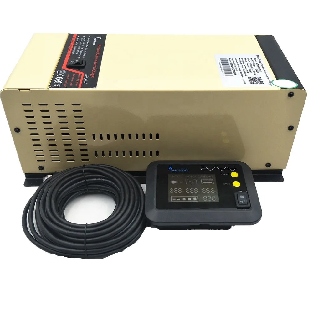 Solar  hybrid power 800w low frequency off grid 12 V 24 V to 110V 220V inverter with charger LCD panel