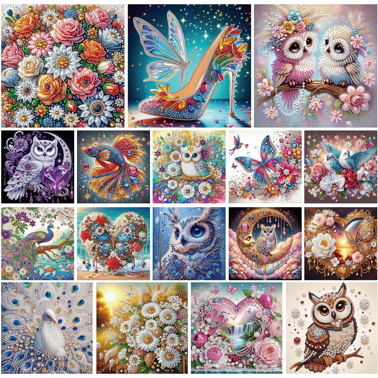 

DIY Special Shape Drill Pearl Gem Diamond Art Painting Kit with Frame 9.84x9.84in Diamond Art Pearl Painting Kit Home Decor
