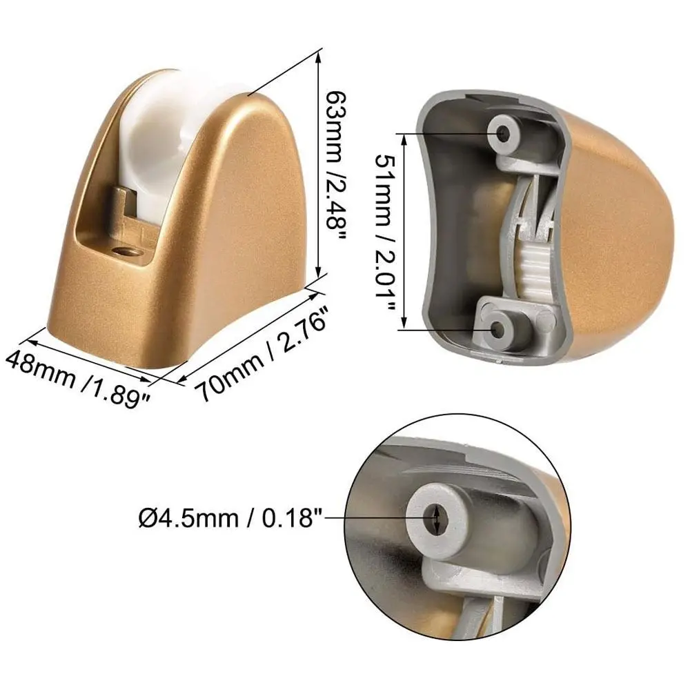 45 Degree Shower Head Holder Handheld Gold ABS Wall Mount Shower Stand Adjustable Shower Nozzle Bracket for Home Bathroom