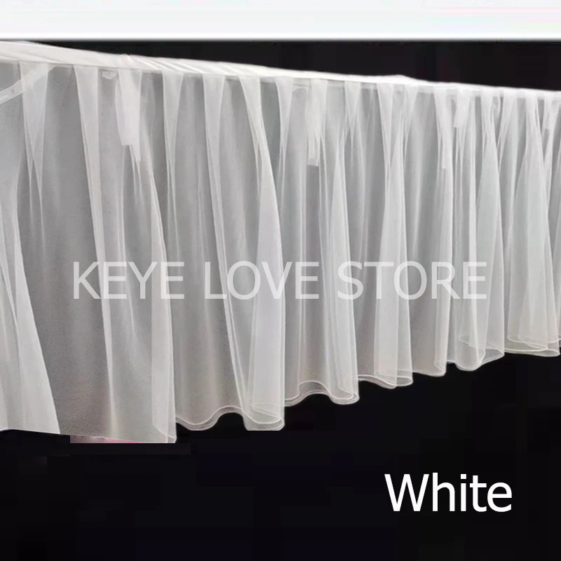 10M Double Layers Wedding Party Celebration Table Skirt Decoration Stage Ceiling Roof Silk Curtain Softy Romantic Background