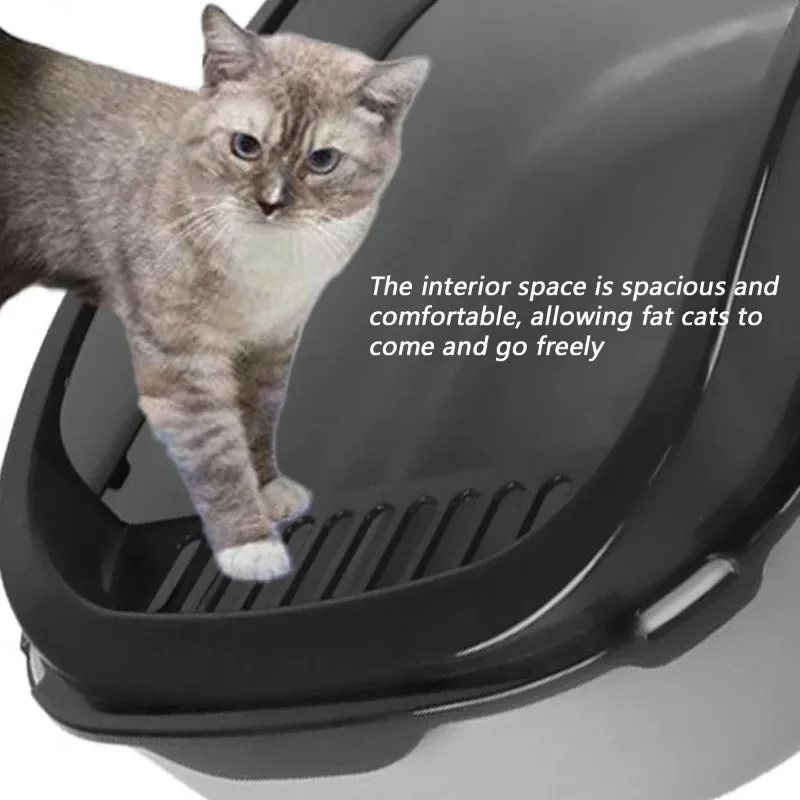 Cat Litter Box Semi-enclosed Thickening Kitty Sandbox High Side Splashproof Pet Bedpans Supplies Pet Toilet Kitten Tray Bedpan