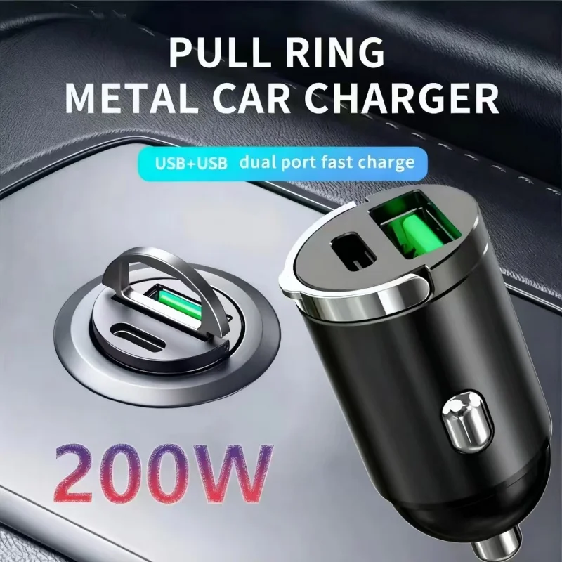 Mini Hidden Usb Fast Charger Car Charger Car Cigarette Lighter Qc3.0 Qc Pd 3.1A Pd Type C Universal Iphone and Xiaomi Phone