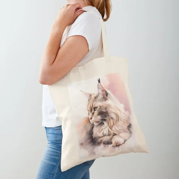 

The Maine Coon: a giant with a tender heart Tote Bag Candy bags university shopper bag Cloth bags custom fabric bag