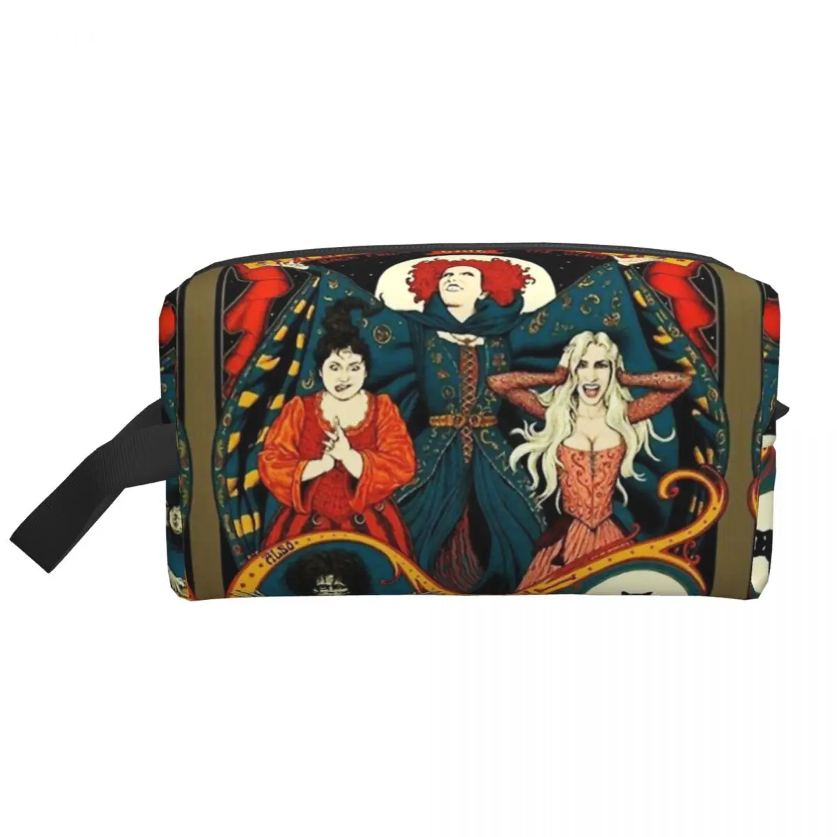 Custom Sanderson Sisters Hocus Pocus Toiletry Bag Halloween Witch Movie Cosmetic Makeup Organizer Beauty Storage Dopp Kit Box