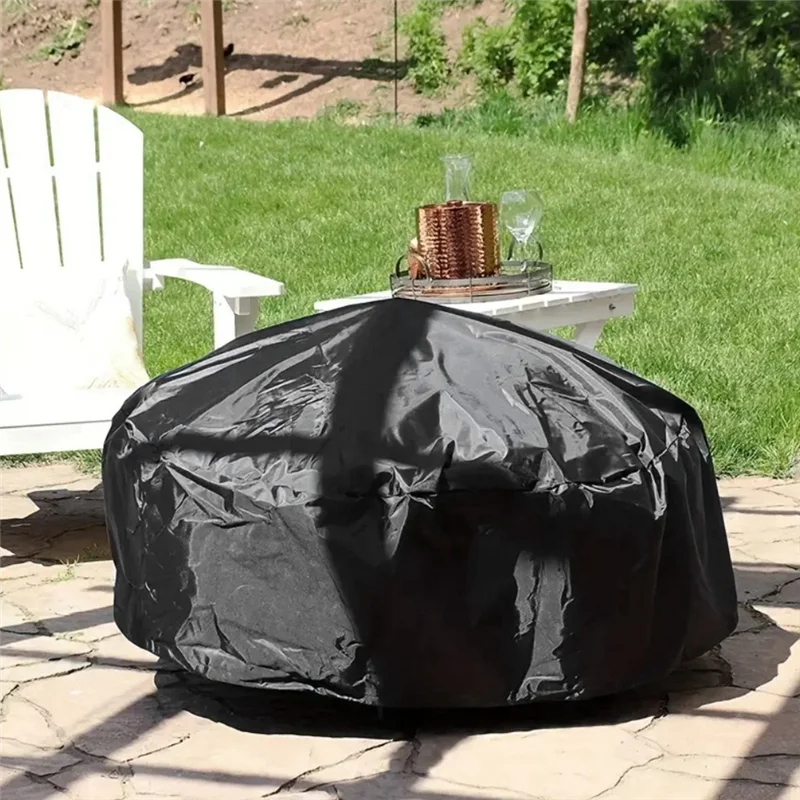 

YSUN-Fire Pit Cover Dust Cover Waterproof, Heavy Duty, Heat & BBQ Grill Cover For Outdoor Protection