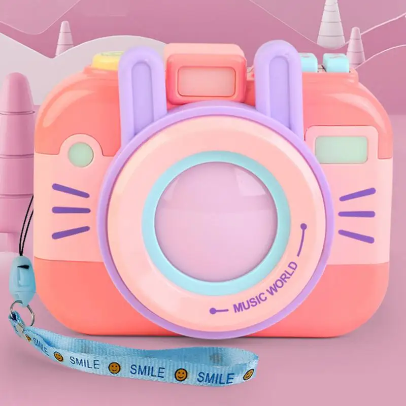 Fotocamera giocattolo Cartoon Fotocamera simulata creativa Dispositivo colorato per l'educazione precoce Fotocamera interattiva per bambini per bambini di 3 anni Promuovere