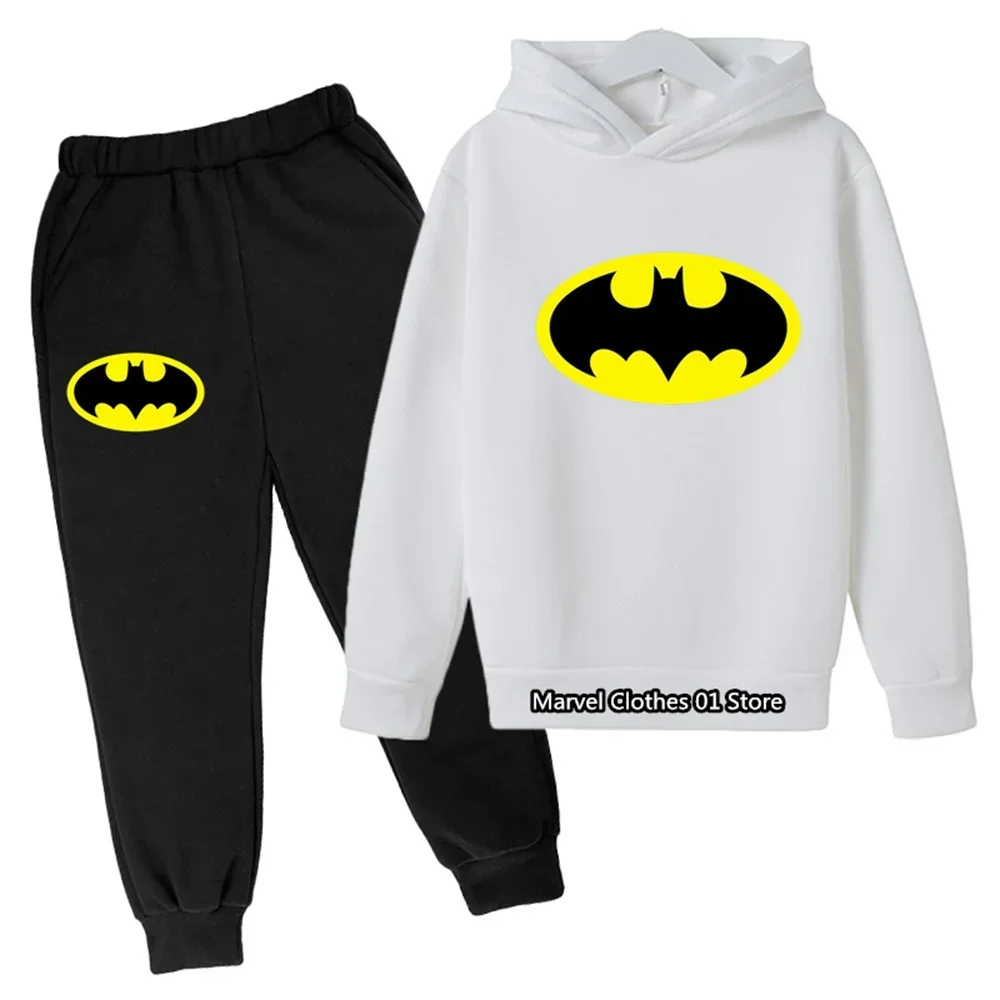 Batman- Hoodies Sets Kids Clothes Girls Clothing Tops Pants Suits 4-14 Years Old ports Suits Hoodies Sweater