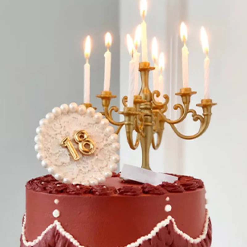 Ins Stil Retro europäischen Luxus Kuchen Dekoration Kerzenhalter Backen Geburtstags feier Hochzeit kleine Plug-in liefert Thema Mädchen
