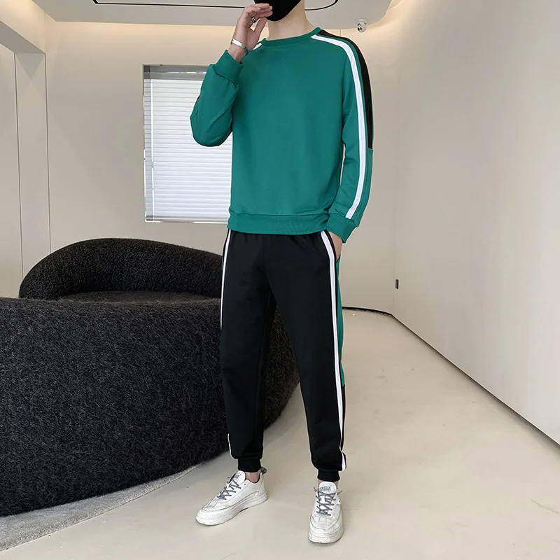 

Повседневная толстовка с круглым вырезом и подкладкой, брючное пальто, спортивные штаны из 2 предметов, костюм, утепленный пуловер, комплект, мужская спортивная одежда, куртка, брюки с длинным рукавом