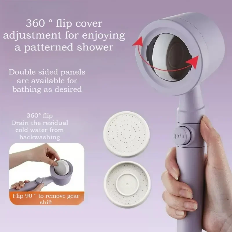 

showerhead filtering shower head four modes backwashing reversing anti blocking Bathroom handheld Handheld Shower