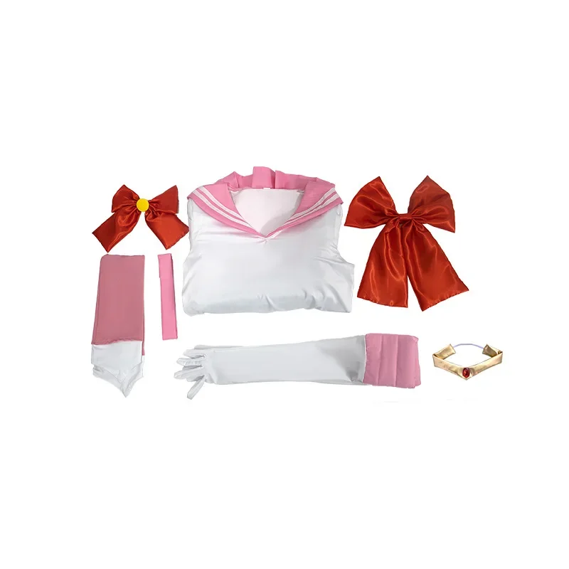 Fantasia de marinheiro com peruca para adultos e crianças, Moo Usagi, ternos pequenos Lady Serena, peruca rosa, vestido de festa de Halloween, Anime