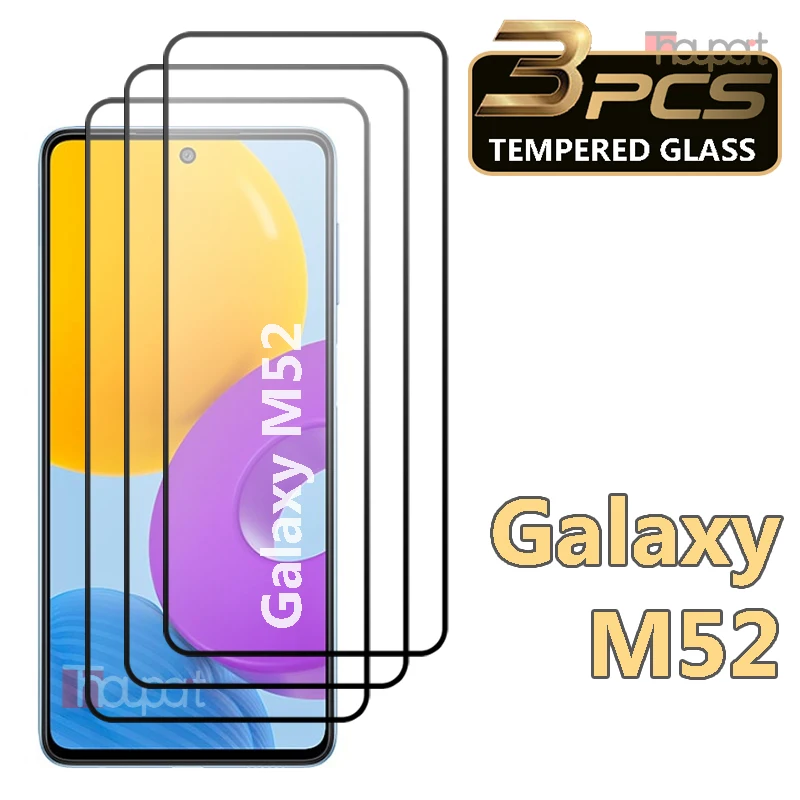 3PCS Tempered Glass For Samsung Galaxy M52 5G Screen Protector Film For Samsung M52 Glass