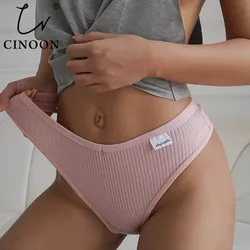 CINOON Sexy V vita cotone perizoma perizoma mutandine String intimo donna slip Comfort Lingerie pantaloni a vita bassa signore intimo