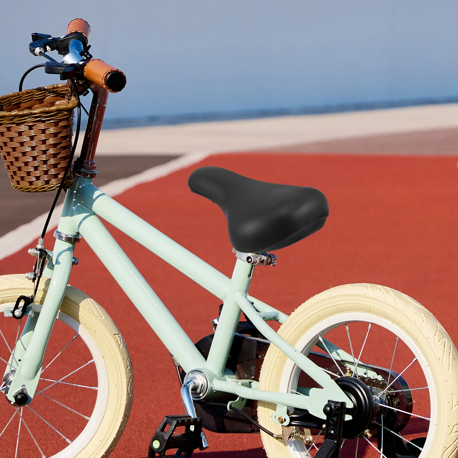 وسادة مقعد دراجة الأطفال مبطنة ناعمة ومريحة للأطفال وسادة مقعد آمنة تناسب سرج بديل عالمي للتوازن #1