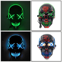 LED Light Props for Halloween Party, Colorful, Select Skull, Luminous Skeleton Mask, Cosplay Costume Supplies