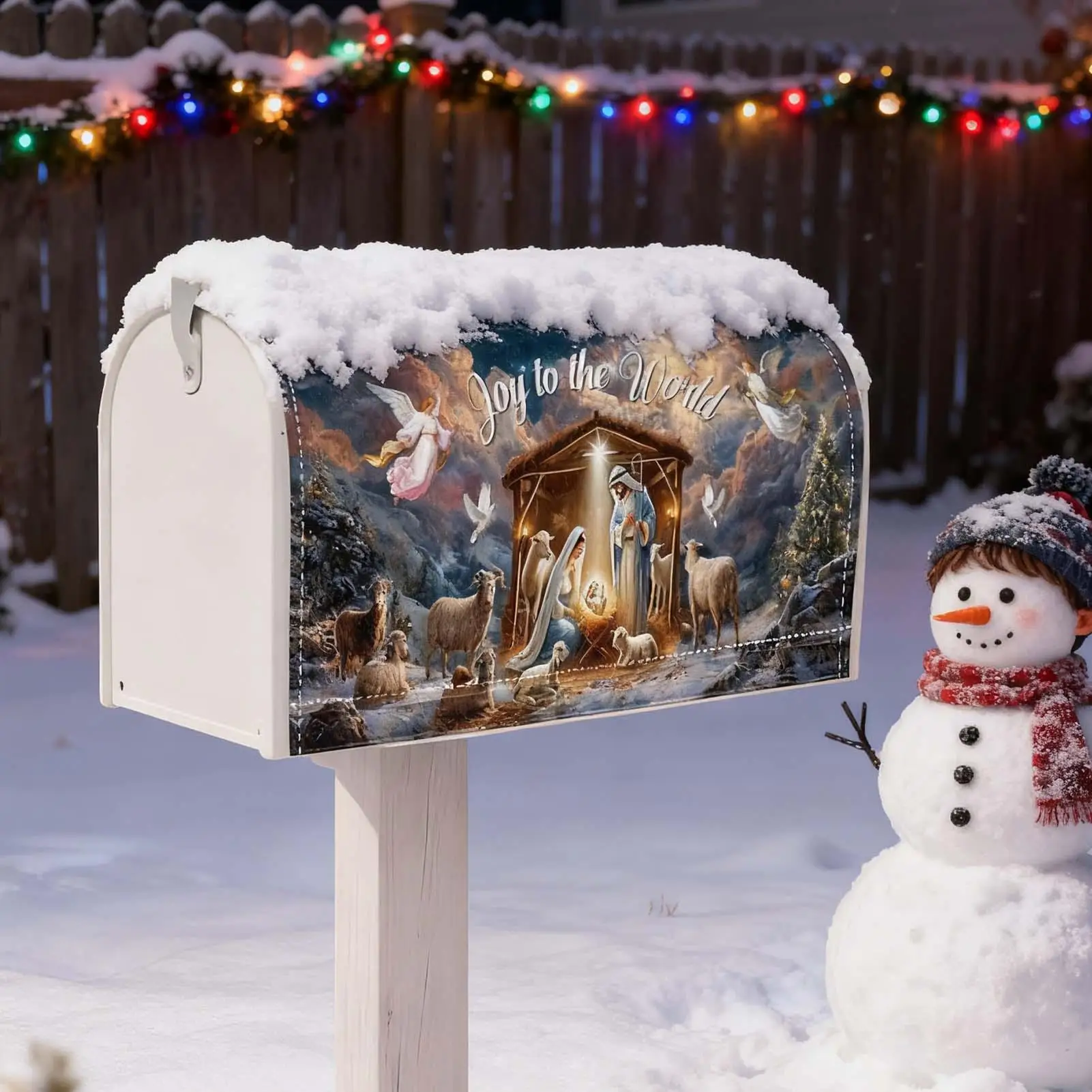Christmas Mailbox Cover Nativity Scene Letter Post Box Christmas Decorations For Home 2025 Xmas Mail Wraps Navidad New Year