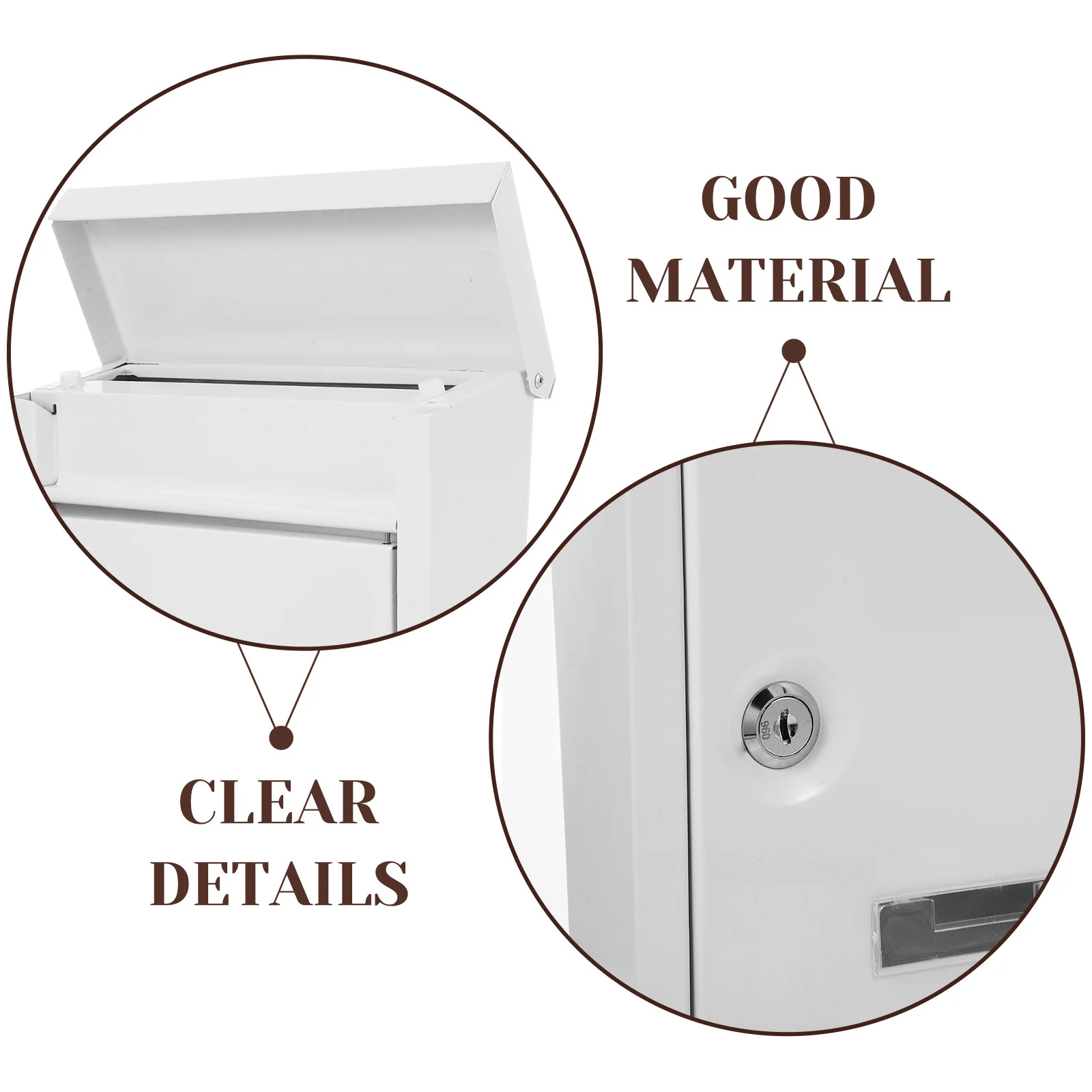 

Metal Lockable Donation Box Large Wall Mounted Mailbox Black Waterproof Secure Suggestion Ballot Charity Collection