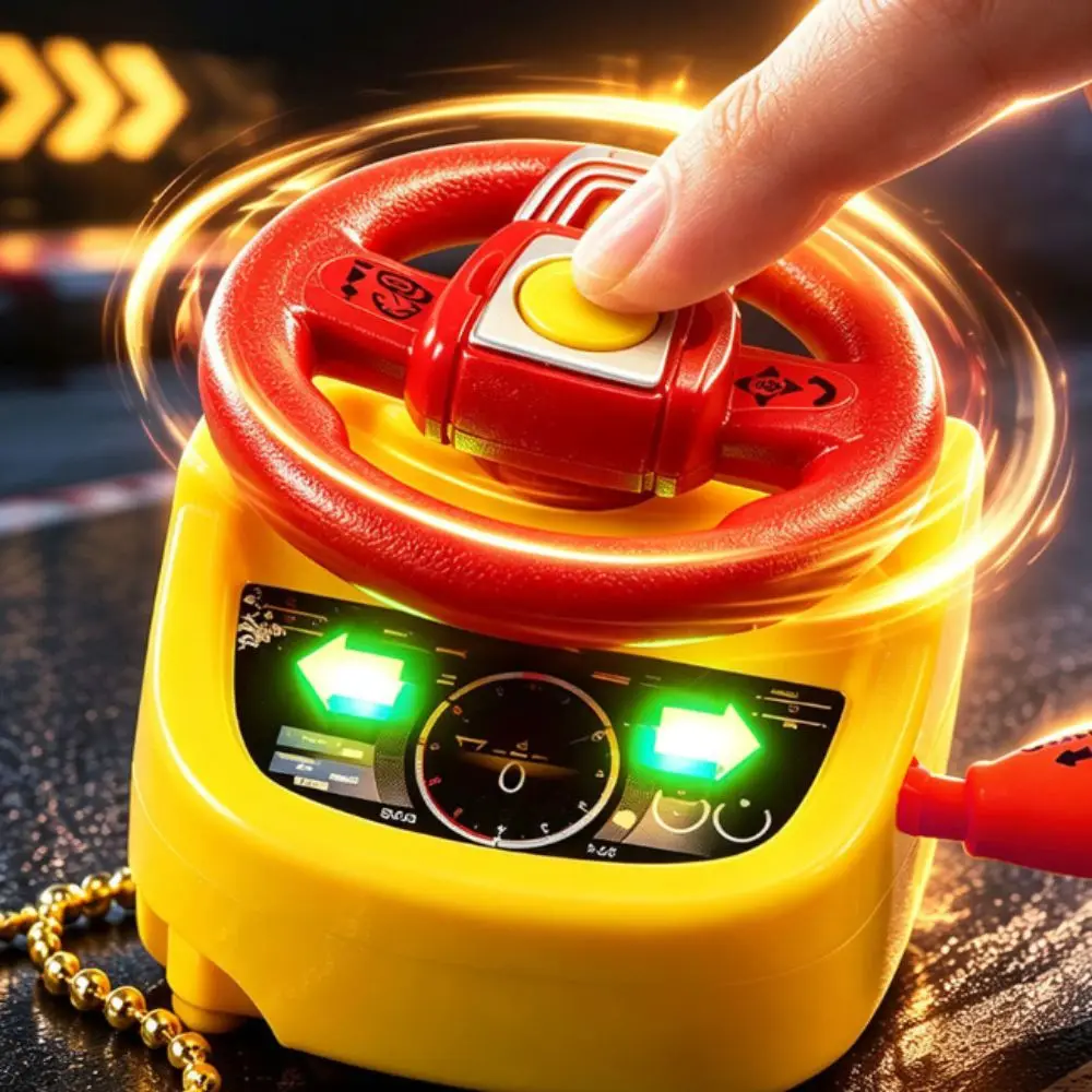 Mini Fidget Keychain Shiftable Rotatable Backpack Hanging Ornament Illumination Various colors Simulated Steering Wheel