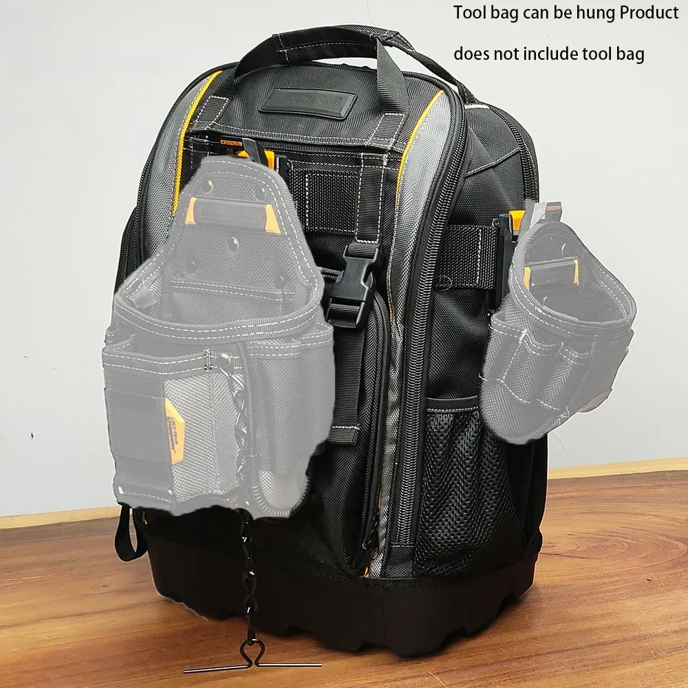 Rubber Bottom Heavy Duty Tool Backpack Multi-Pocket Waterproof and Puncture Resistant Outdoor Multifunctional Tool Storage Bag