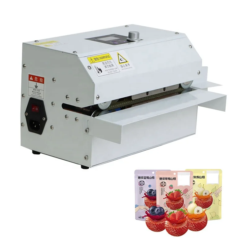 Hot Foil Induction Pulse Plastic Kraft Paper Food Bag Belt Printing Automatic Vertical Continuous Tape Sealing Machine