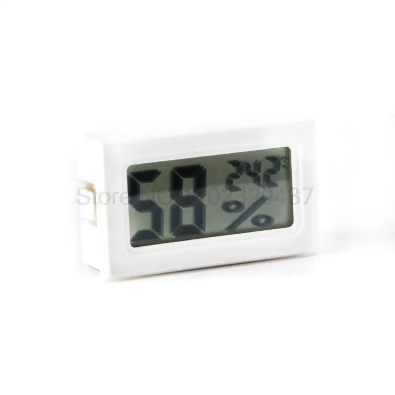 White square electronic thermometer and hygrometer Embedded digital thermometer and hygrometer in pet case