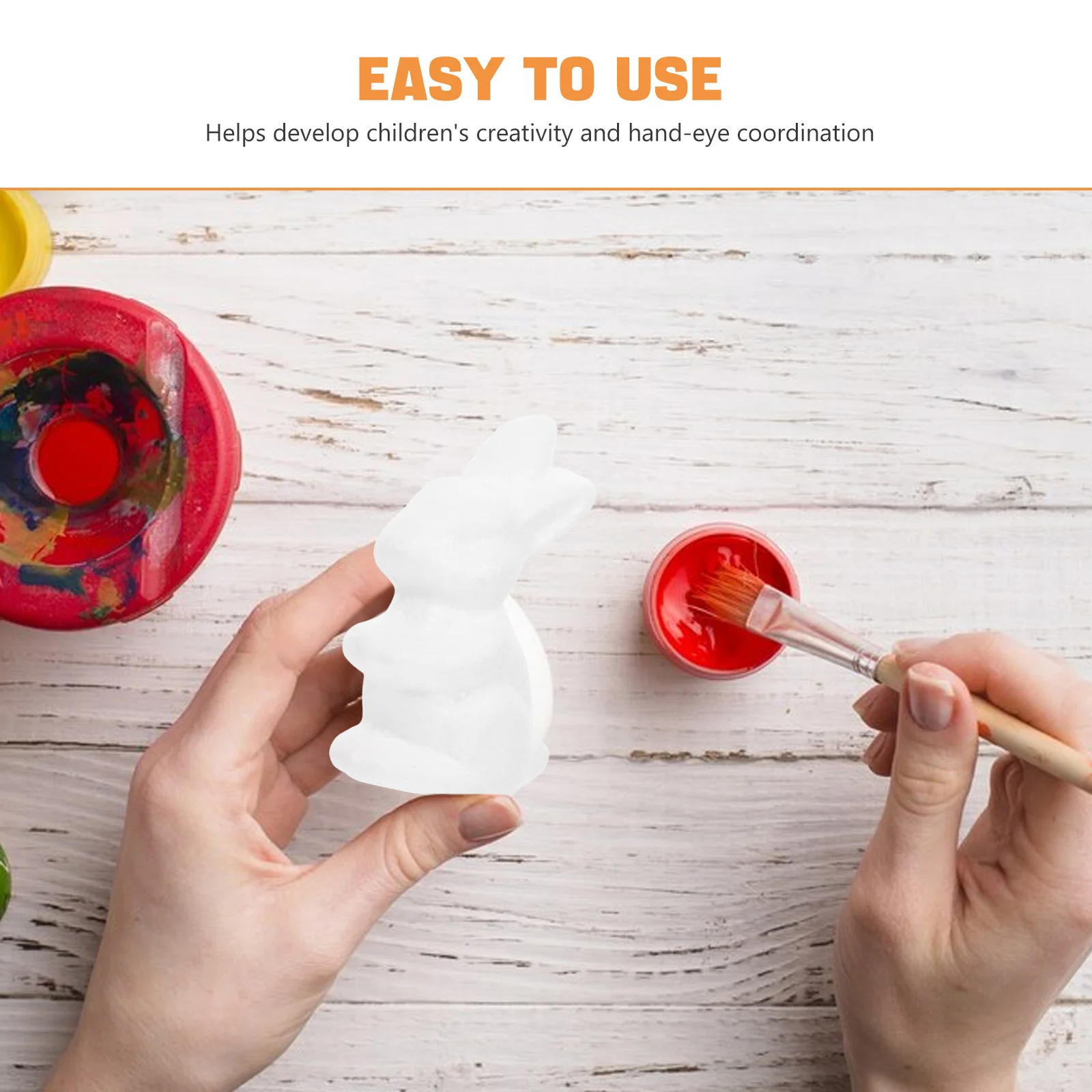 6 Stück Schaumstoff-Kaninchen-Dekorationen, blanko, DIY-Handwerk, Ornamente, handbemalt, Ostern, Partyzubehör, schöne Häschen-Heimdekoration