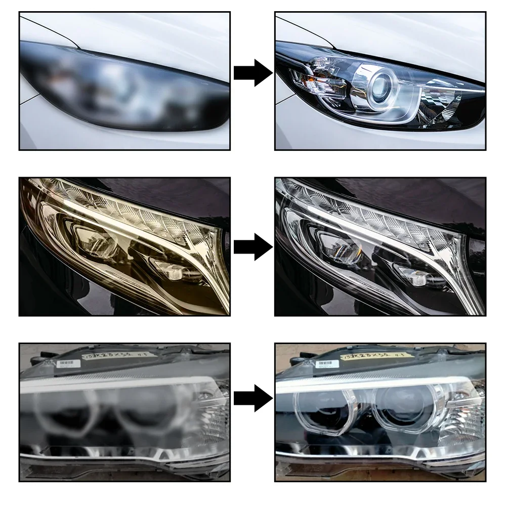 مجموعة تلميع إصلاح المصابيح الأمامية للسيارات، مبخر المصباح الأمامي، مجموعة ترميم مضادة للخدش، سائل بوليمر لمصباح السيارة