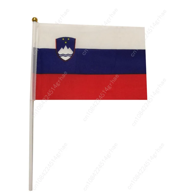 Slovenia Hand Waving Flag Slovenians Small Mini Hand Held Flags 10 Pcs 14x21cm  Sporting Event Support Handheld Flag