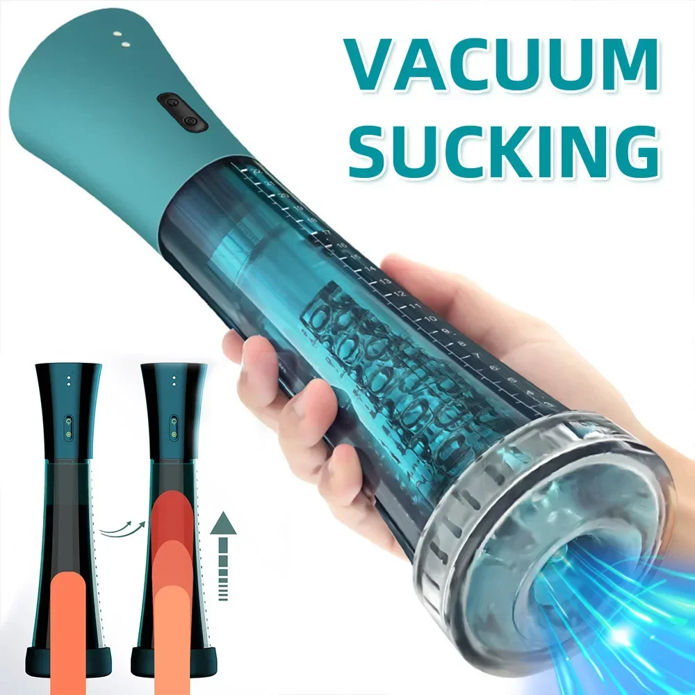 Masturbador masculino de sucção automática, extensor penis, bomba de vácuo, boquete, copo de masturbação, brinquedos sexuais para homens, produtos adultos