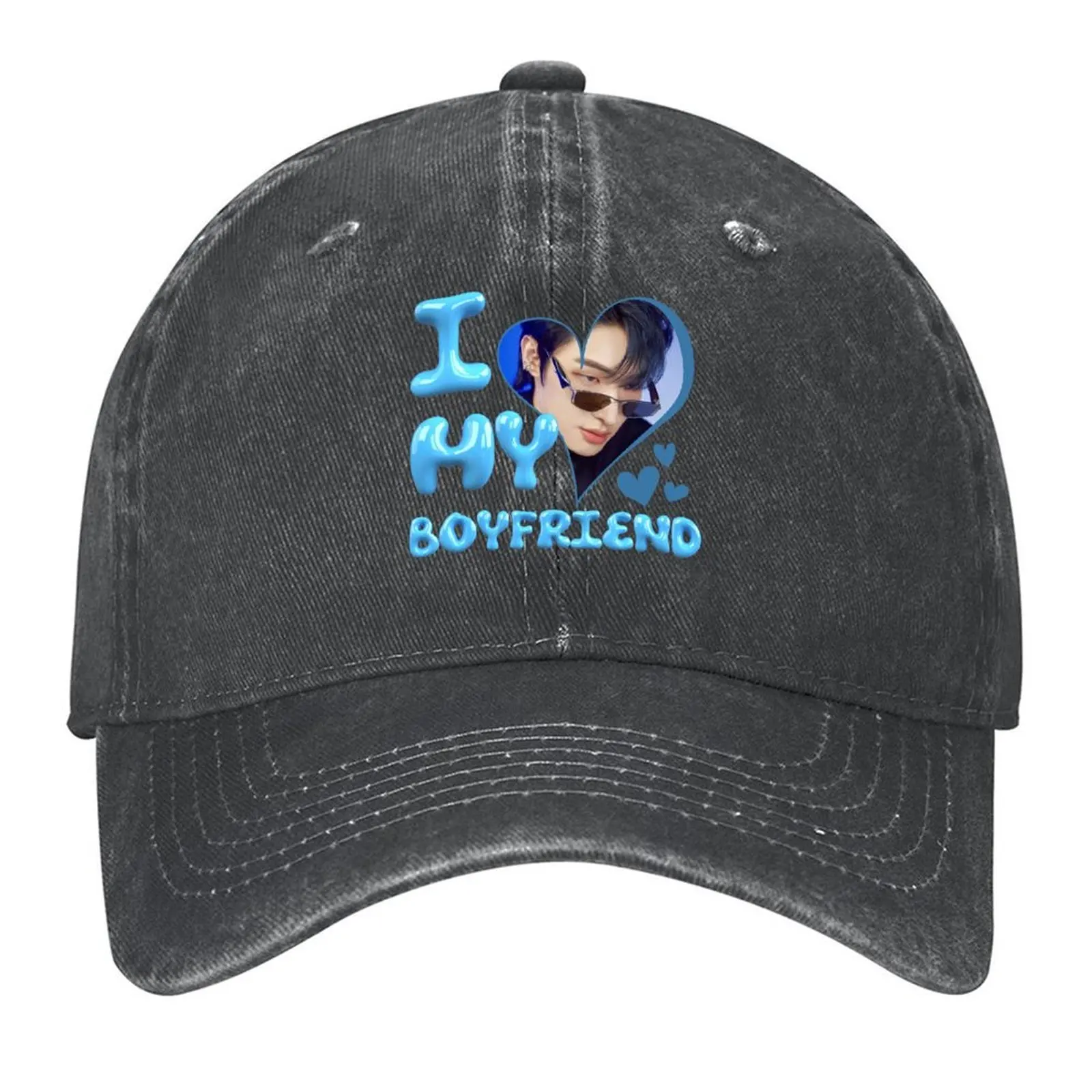 

I Love My Boyfriend Mingi ATEEZ Kpop Baseball Cap Big Size Hat Luxury Hat Sunhat Custom Cap Men's Baseball Women's