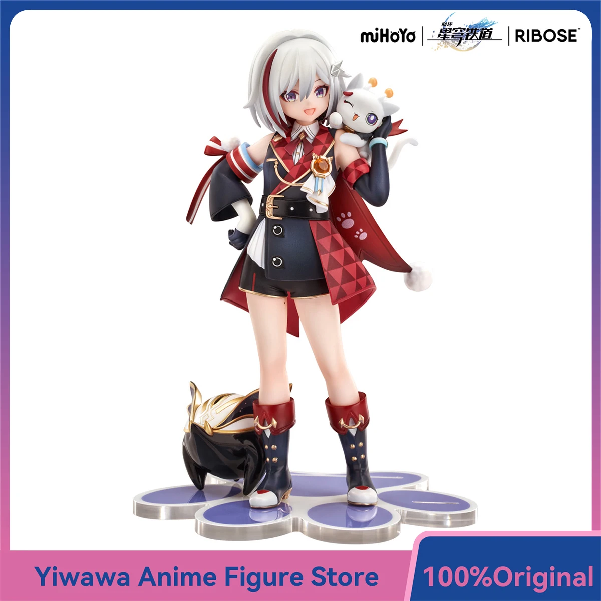 RIBOSE Rise Up + Honkai: Star Rail: Topaz & Numby Little Cat شخصيات كرتونية قابلة للجمع لعبة مجسمة حلية بيشوجو الأصلية #1
