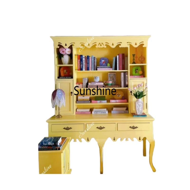 French retro solid wood cabinet classical writing table/simple modern drawer decoration