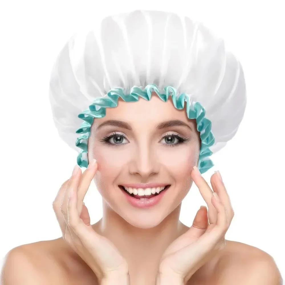 1Pc Waterproof Bath Cap Enlarge Shower Cap Sleep Hat Women‘s Hairdressing Baking Cap Nursing Hat Bath Shower Beruty Tools