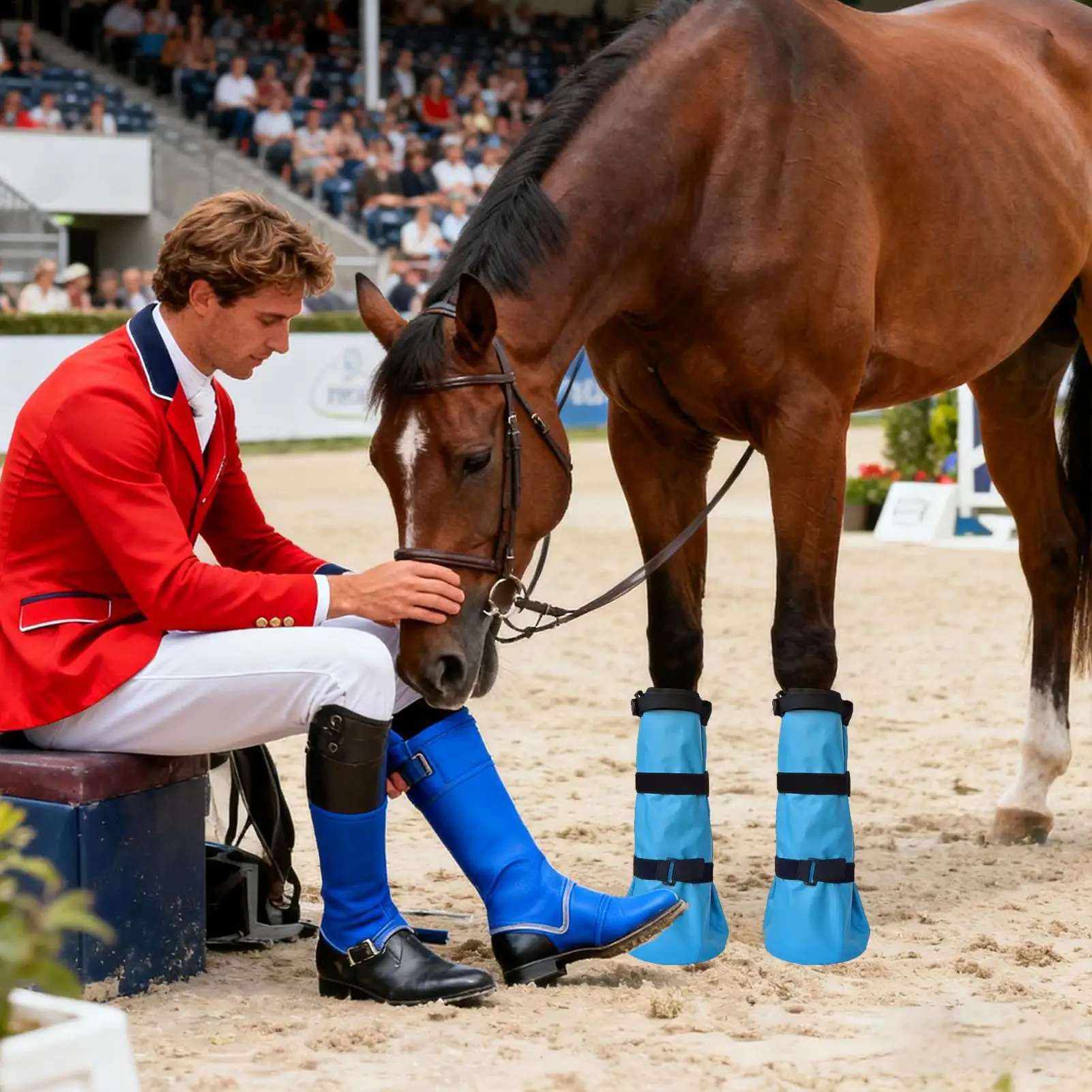 أحذية حافر للخيول حوافر الرعاية دلو مع وسادة إيفا كيس تمرغ الحافر مع الأشرطة لكشك المراعي المستقرة مزرعة الرعاية اليومية #2