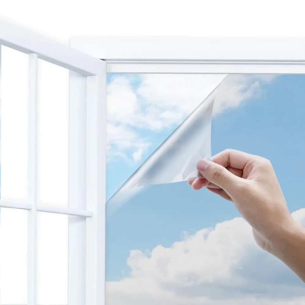 One Way Mirror Glass Film Privacy Self Adhesive Residential DIY Window Film Heat Control Glare Anti UV Window Tint for Office