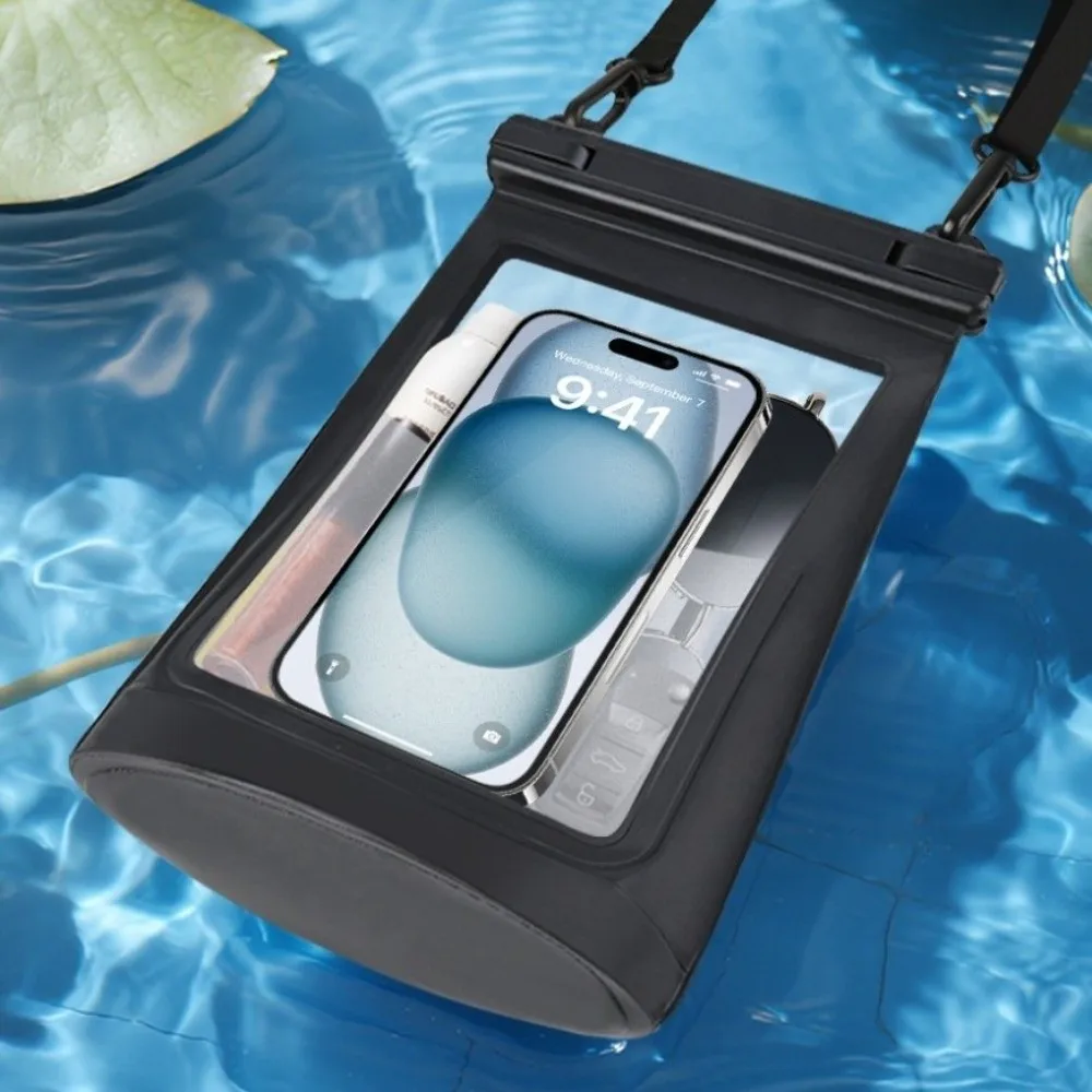 Touchable Screen Waterproof Mobile Phone Bag Transparent PVC Phone Protector Pouch Universal Crossbody with Lanyard view 3