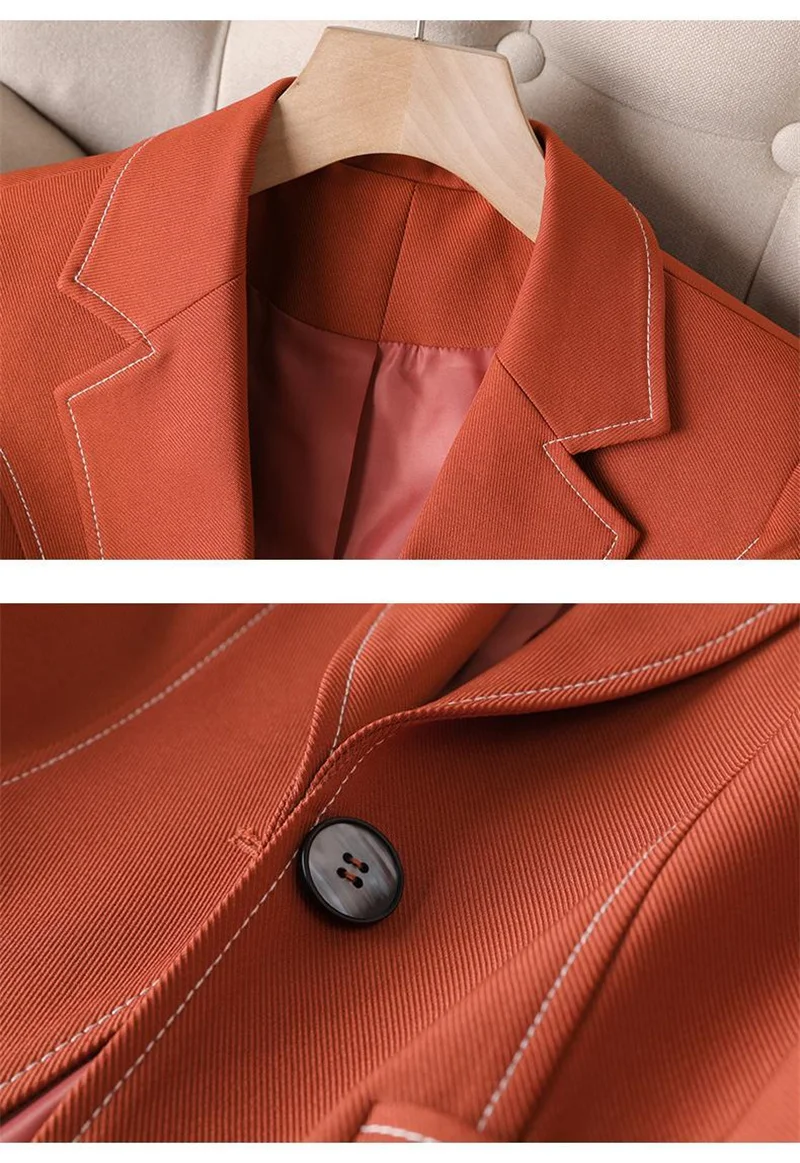 New Spring Autumn Women Outwear Formal Blazer Female Long Sleeve Single Button Work Wear Jacket Coat Ladies Office Blazers 4XL