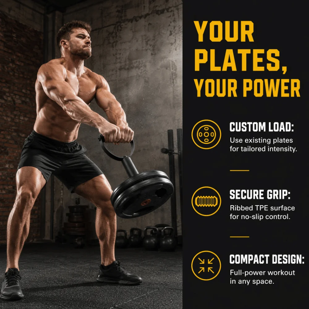 4pcs Loadable Handle Design Adjustable Kettlebell Handle Weight Plate Compatible Weight Plate Kettlebell Handle