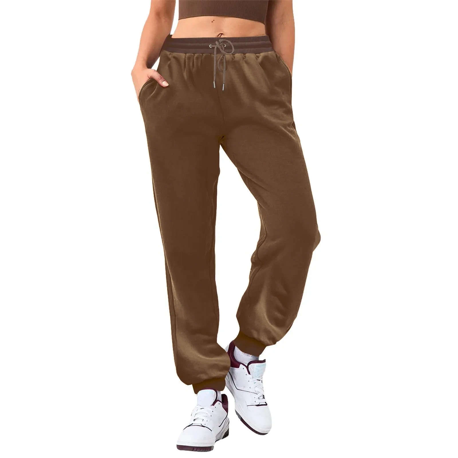 

New Women Joggers Sweatpants Elastic Waist Loose Casual Trousers Solid Color Hip Hop Comfortable Sweat Pants